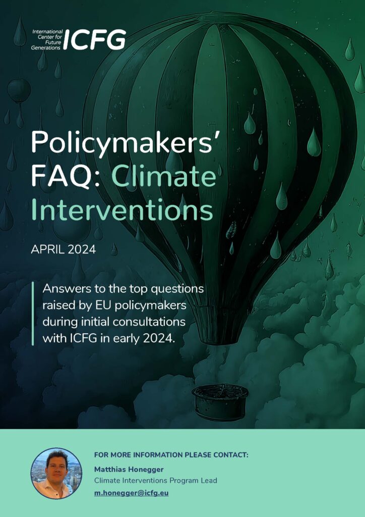 Policymakers' FAQ: Climate Interventions